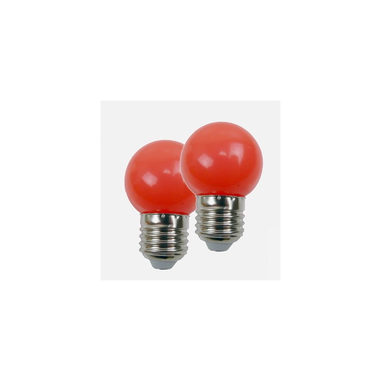 Blister de 2 Ampoules - E27 LED -1W/230V - Rouge