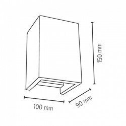 Applique Murale en Béton Blanc, GU10, 2 x 6w max BLOCK 8973237