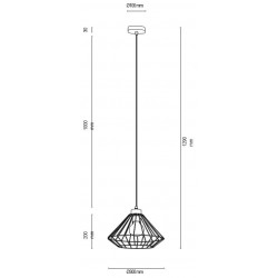 Suspension Diam 30cm en Chêne Huilé et Métal Noir,1xE27 max. 60W, RAQUELLE