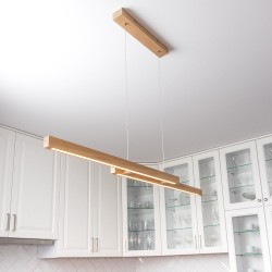 Suspension en Chêne Huilé, Design Contemporain, avec Variateur Tactile, SMAL DOUBLE