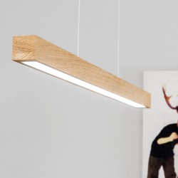 Suspension en Chêne Huilé, Design Contemporain, avec Variateur Tactile, SMAL 2 LED