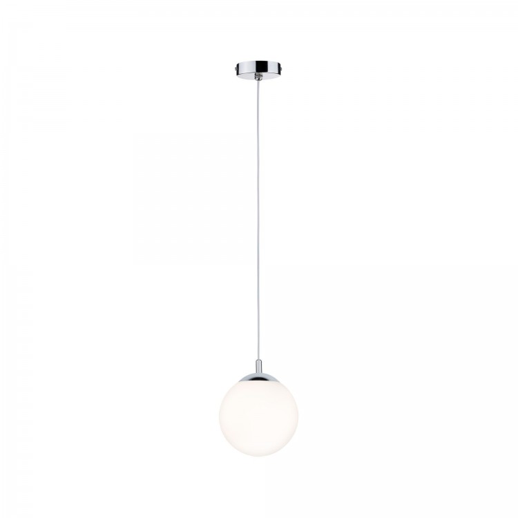 Suspension Galacta IP44 max 20W E27 Sat/Chrome 230V Verre/Métal