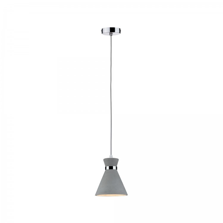 Suspension Verve IP44 max20W E27 Gris/Chrome 230V Béton/Métal