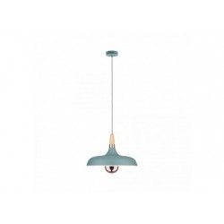 Juna suspension 340mm max 1x20W E14 Vert satiné/Cuivre/Bois 120V Métal/Bois