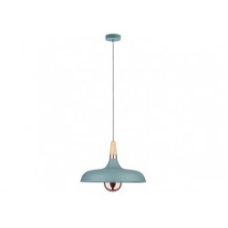 Juna suspension 340mm max 1x20W E14 Vert satiné/Cuivre/Bois 120V Métal/Bois