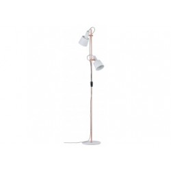 Neordic Haldar lampadaire max 2x20W E14 Blanc/Cuivre mat 230V Métal