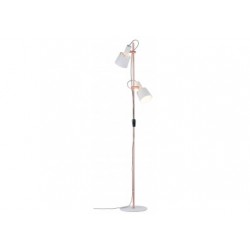 Neordic Haldar lampadaire max 2x20W E14 Blanc/Cuivre mat 230V Métal