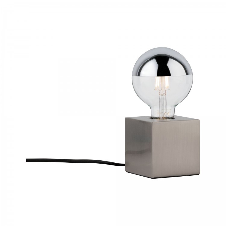 Lampe à poser Kura max1x20W E27 gris Acier brossé 230V Métal