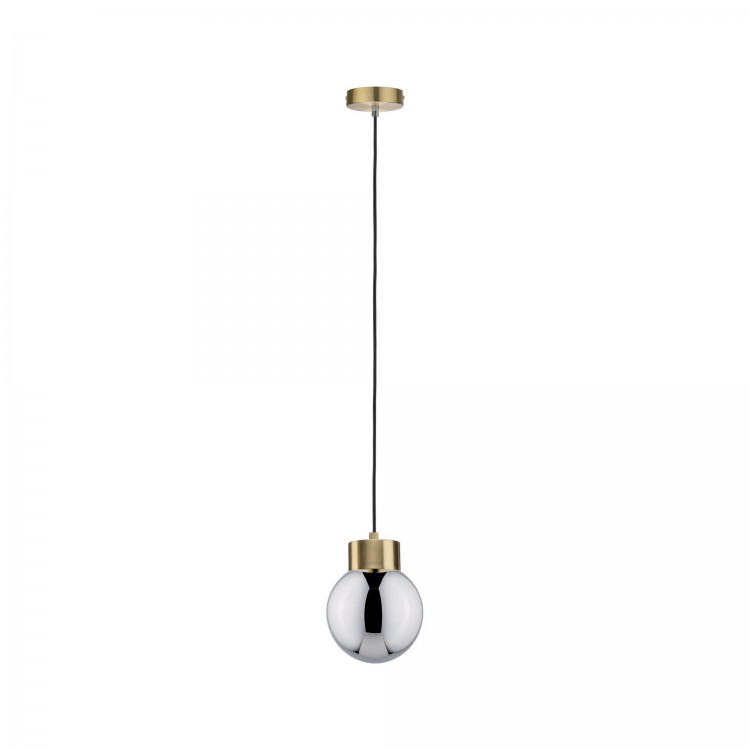 Suspension Neordic Linja max1x20W E27 Ver fumé/Lait br 230V Miroir/verre/mét