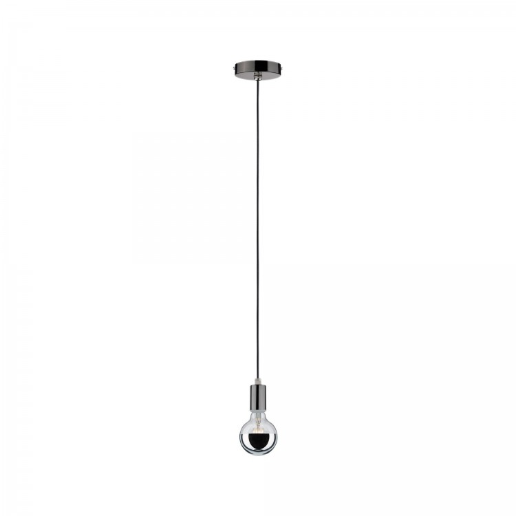 Suspensions Larus IP44 max1x60W E27 Chrome Noir 230V Métal