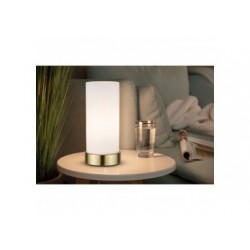 Lampe à poser Pinja max.1x20W E14 Blanc/laiton br 230 V métal/verre