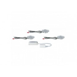 Kit encastrés meubles Whirl mini Rond LE D 3x2,4W 7VA 230V/700mA 65mm Satin/Acryl