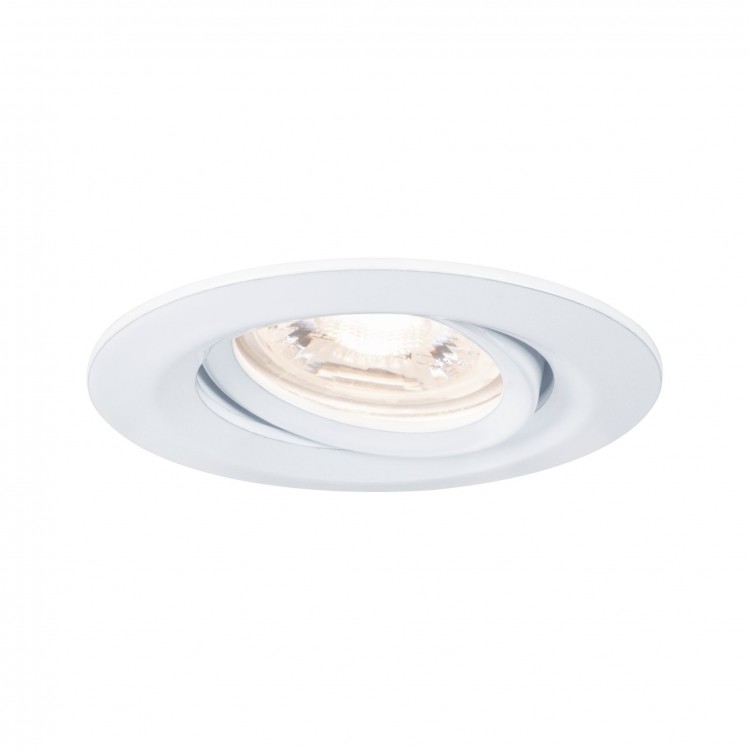 Enc Nova mini Coin rond orientable LED 1x4W 310lm blanc dépoli/alu