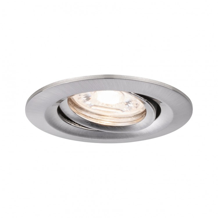 Enc Nova mini Coin rond orientable LED 1x4W 310lm acier brossé/alu