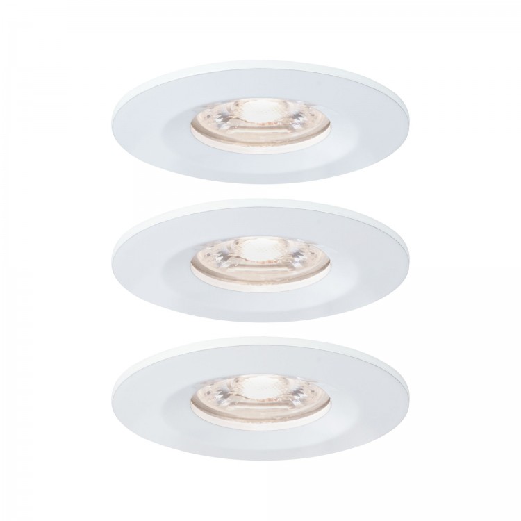 Enc Nova mini Coin rond fixe IP44 LED 3x4W 310lm blanc dépoli/alu