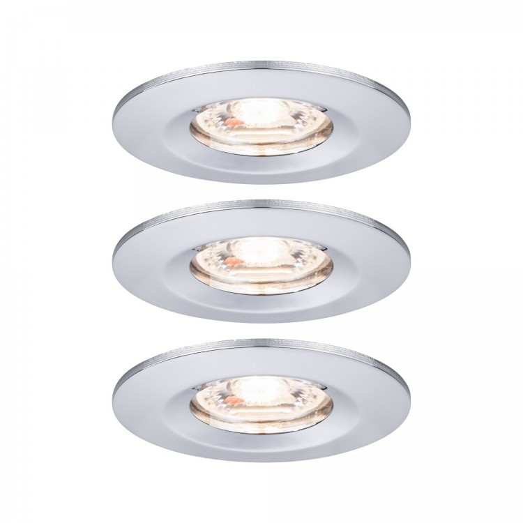 Enc Nova mini Coin rond fixe IP44 LED 3x4W 310lm chrome/Alu