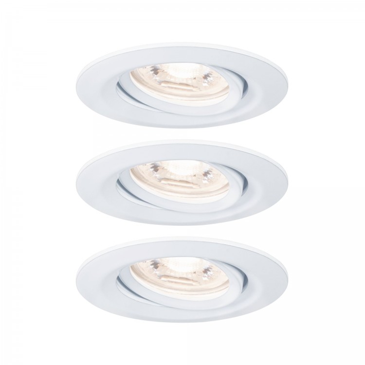 Enc Nova mini Coin rond orientable LED 3x4W 310lm blanc dépoli/alu