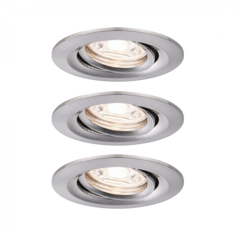 Enc Nova mini Coin rond orientable LED 3x4W 310lm acier brossé/Alu