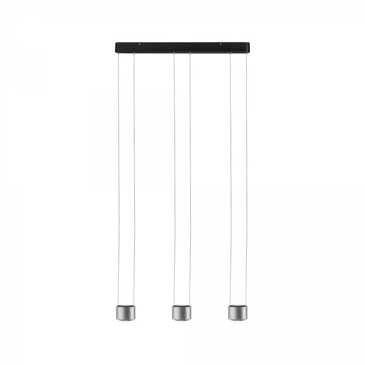 Suspension Aldan grad LED 3x9W Noir/Alu brossé 230V aluminium