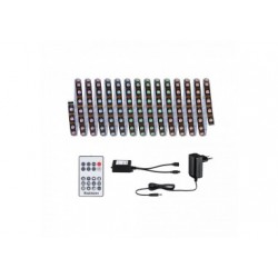 Kit Strip LED Dynamic 5m Rainbow RGB IP20 10,5W 12V CC noir Métal