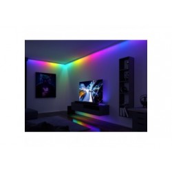 Kit Strip LED Dynamic 5m Rainbow RGB IP20 10,5W 12V CC noir Métal