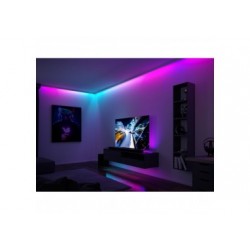 Kit Strip LED Dynamic 5m Rainbow RGB IP20 10,5W 12V CC noir Métal