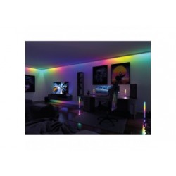 Kit Strip LED Dynamic 5m Rainbow RGB IP20 10,5W 12V CC noir Métal