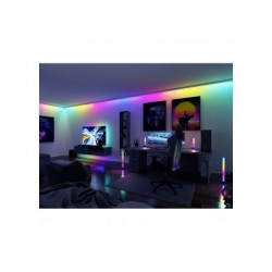 Kit Strip LED Dynamic 5m Rainbow RGB IP20 10,5W 12V CC noir Métal