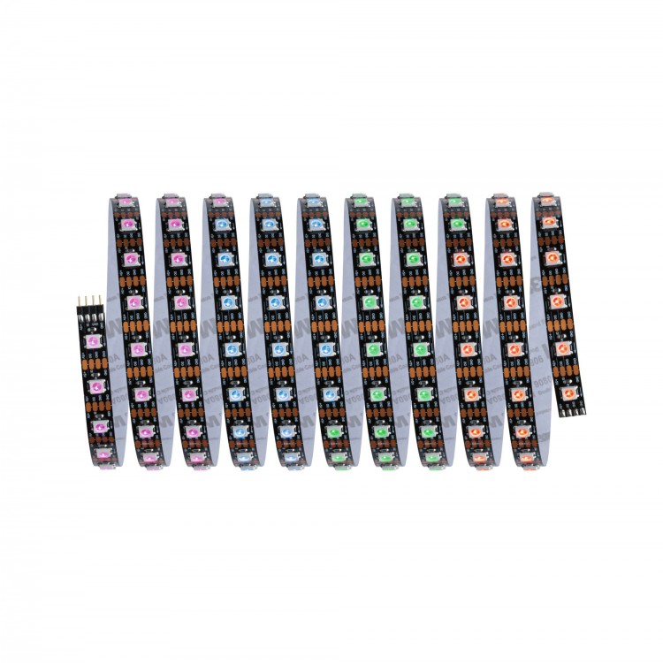 Kit Strip LED 3m Dynamic Rainbow RGB IP20 5W 12V CC noir Métal