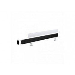 Square Profilé avec diffuseur blanc 2m noir anodisé/Blanc Alu/plastique