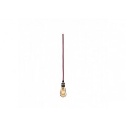 Suspension Neordic Eldar avec prise max 1x20W E27 Rouge/Nick bros 230V Métal