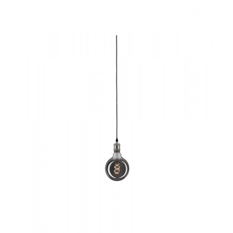 Suspension Neordic Eldar avec prise max 1x20W E27 Gris/Nickel bros 230V Mét