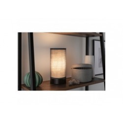 Lampe à poser Pia max.1x25W E14 Noir mat/Gris 230V Métal/tissu