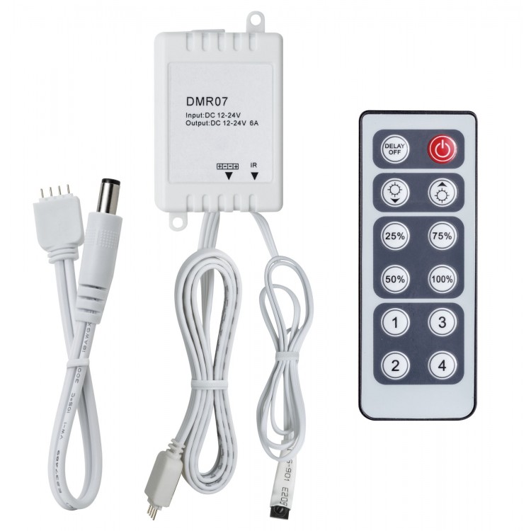 Controleur YourLED Dimm/Switch 12V DC avec télécommande IR plastique