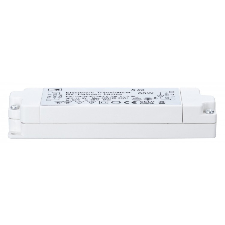 Nice Price VDE Transformateur électronique 20-80W 230/12V 80VA Blanc