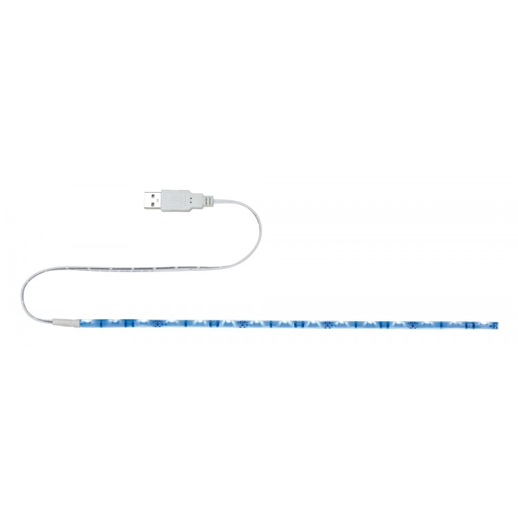 Ruban USB 30cm bleu 1,5W 5V blanc mat/plastique