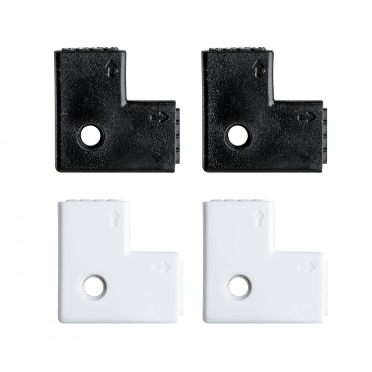 Function YourLED Edge-Connector 90° kit de 4 blanc noir