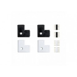 Function YourLED Edge-Connector 90° kit de 4 blanc noir