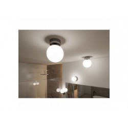 MP Gove IP44 plafonnier LED 9W Satin/Chrome Verre/métal