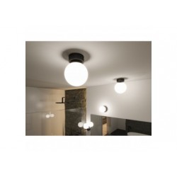 MP Gove IP44 plafonnier LED 5W Satin/Noir mat Verre/Métal