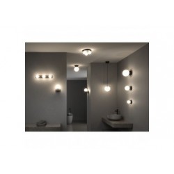 MP Gove IP44 plafonnier LED 5W Satin/Noir mat Verre/Métal