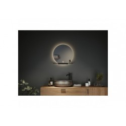 MP Miro rond IP44 TunW LED 11W 500 mm Miroir/Noir 230V Métal/Acier