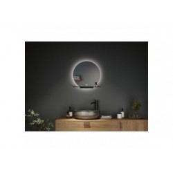 MP Miro rond IP44 TunW LED 11W 500 mm Miroir/Noir 230V Métal/Acier