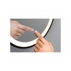 MP Miro rond cadre sangle IP44 TunW LED 7,5W 400mm miroir/Noir 230V Métal/Ac