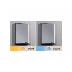 MP Miro Carré IP44 TunW LED 11W 450x600 miroir/Noir 230V Métal/Acrylique